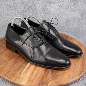 Bruno Magli Maioco Cap Toe Oxford Black Nappa Leather Dress Shoes Mens Sz 7.5 M